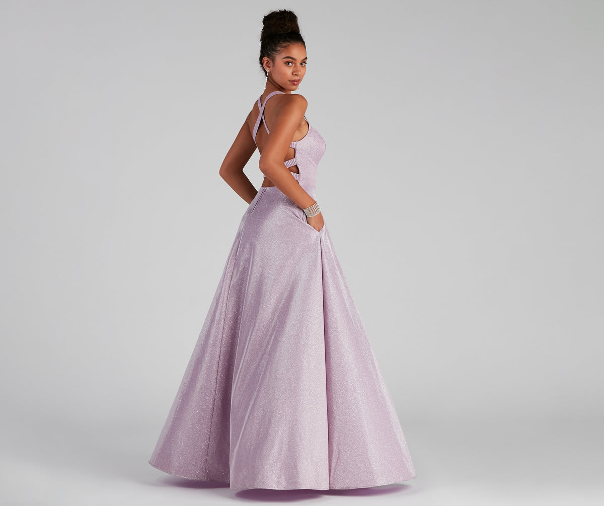 Josilyn Formal Glitter A-Line Dress & Windsor