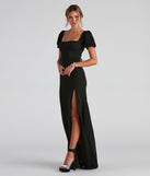 You'll be the best dressed in the Denali Formal Puff Sleeve Long Dress as your summer formal dress with unique details from Windsor.