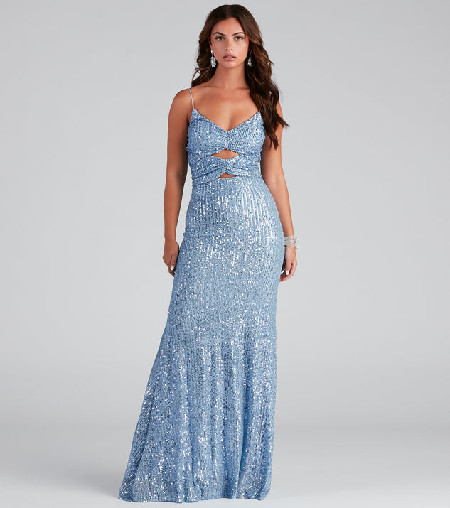 Libbie Formal Sequin Cutout Dress creates the perfect summer wedding guest dress or cocktail party dresss with stylish details in the latest trends for 2023!