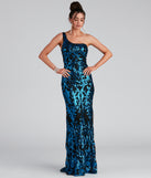 Layton Formal One Shoulder Sequin Dress creates the perfect summer wedding guest dress or cocktail party dresss with stylish details in the latest trends for 2023!
