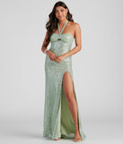 Kasey Formal Sequin Halter Dress creates the perfect summer wedding guest dress or cocktail party dresss with stylish details in the latest trends for 2023!