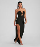 The Frankie Formal Crepe Slit Dress is a gorgeous pick as your 2023 prom dress or formal gown for wedding guest, spring bridesmaid, or army ball attire!