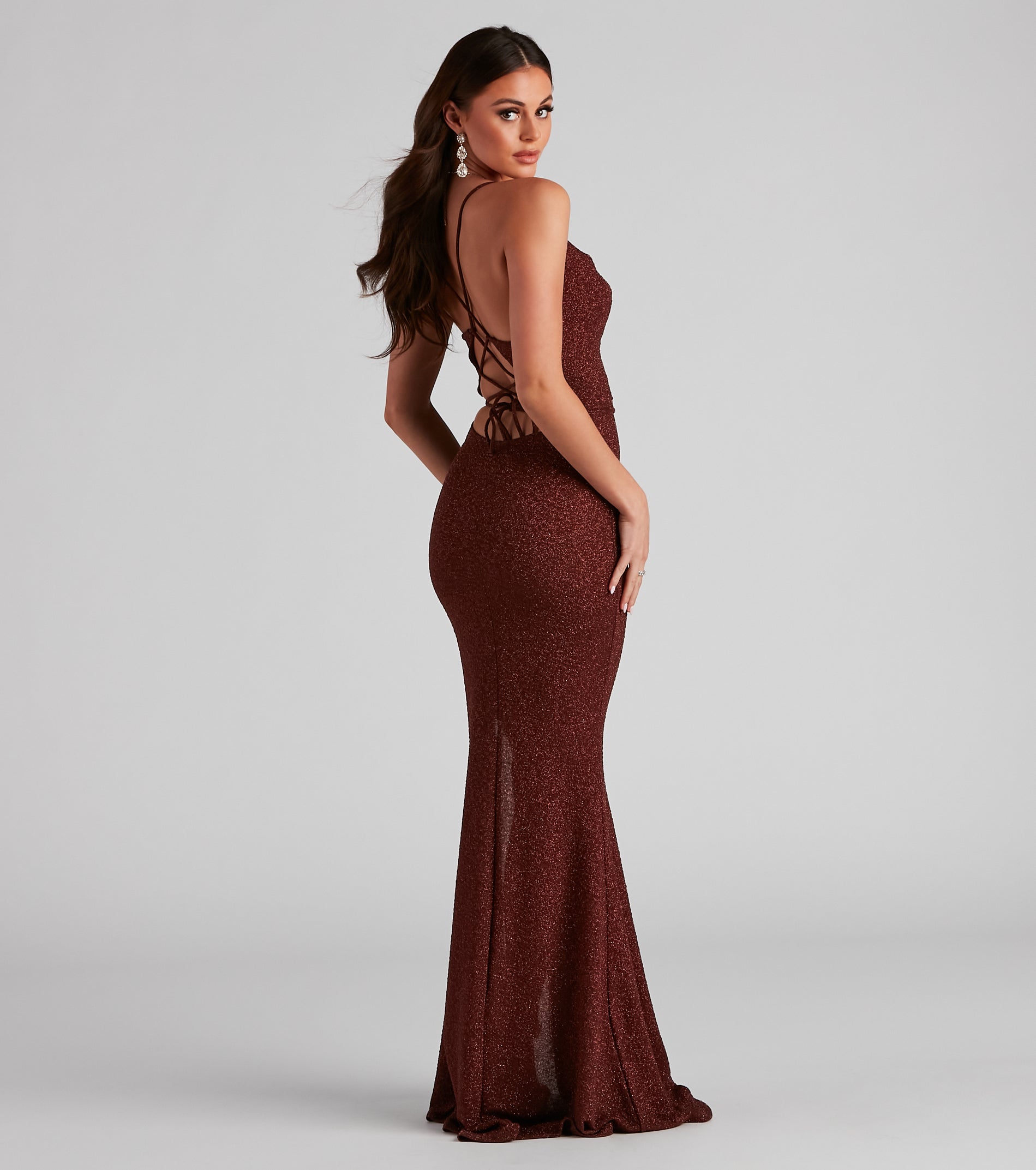 Sara Formal Glitter Lace-Up Dress & Windsor