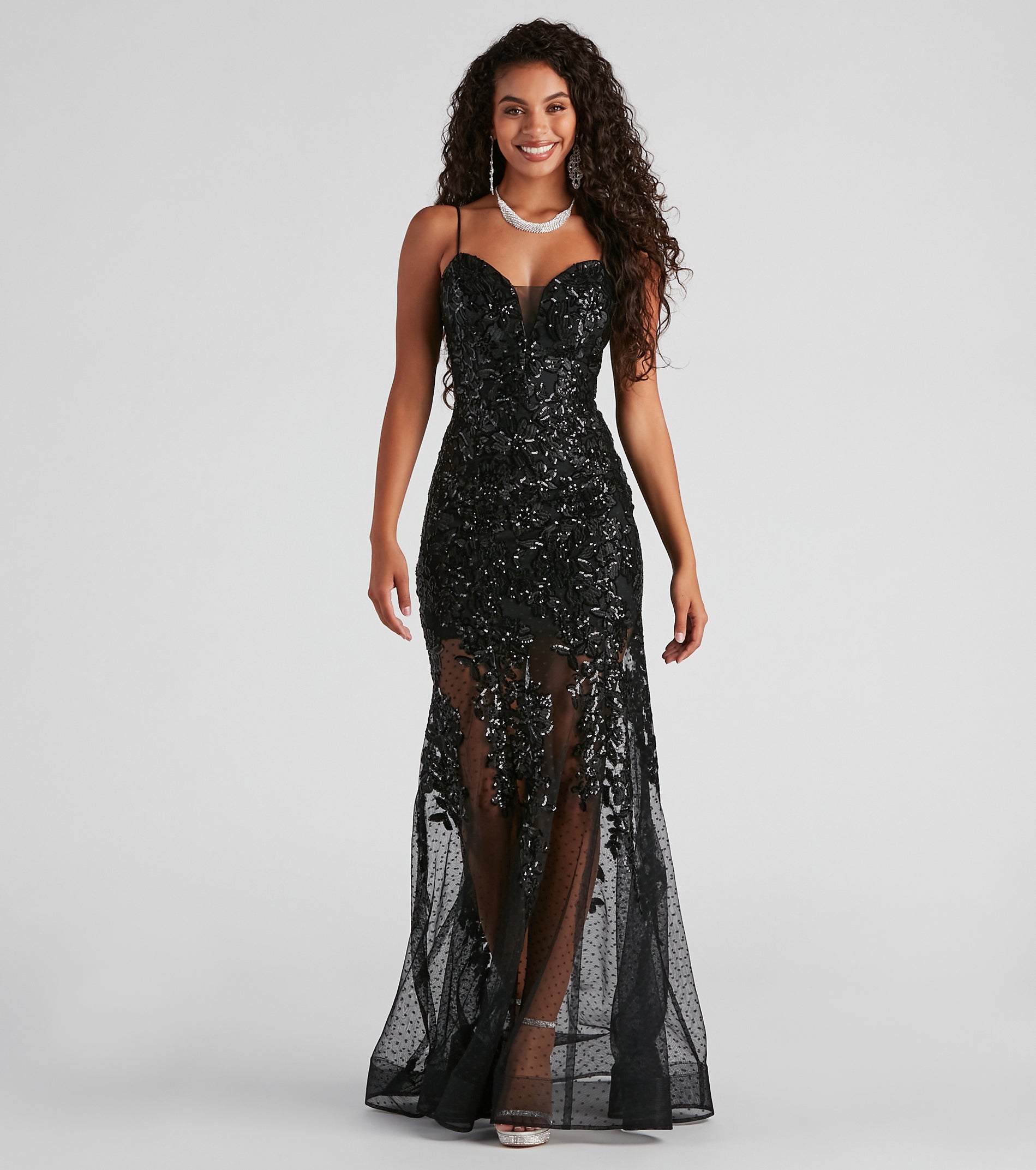 Livia Sequin Mesh Mermaid Dress | Windsor