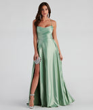 Kailey Formal Lace-Up A-Line Green Prom Dress is a gorgeous pick as your 2023 prom dress or formal gown for wedding guest, spring bridesmaid, or army ball attire!