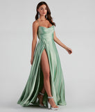Kailey Formal Lace-Up A-Line Green Prom Dress is a gorgeous pick as your 2023 prom dress or formal gown for wedding guest, spring bridesmaid, or army ball attire!