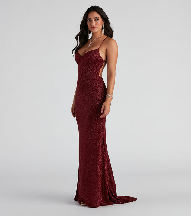 Adah Formal Glitter A-Line Dress Adah Formal Glitter A-Line Dress
