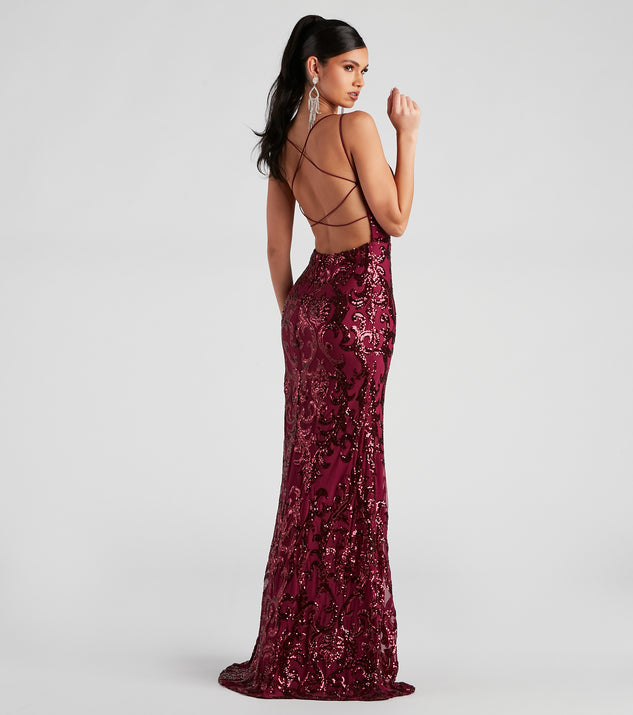 Lila Formal Open-Back Sequin Mermaid Dress & Windsor
