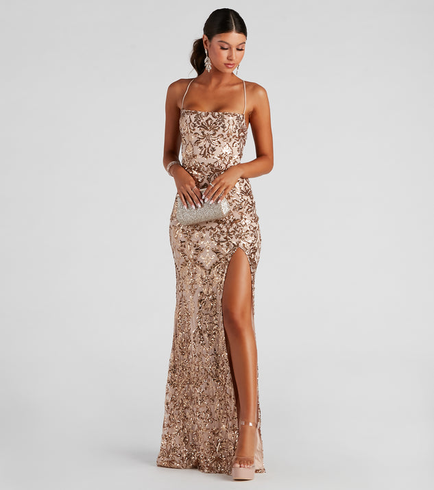 Kinsley Formal Sequin Mermaid Dress is a gorgeous pick as your 2024 prom dress or formal gown for wedding guests, spring bridesmaids, or army ball attire!