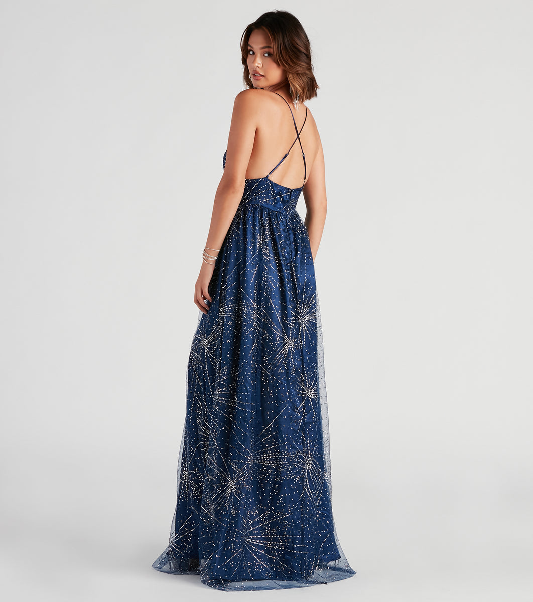 Tricia Formal Glitter A-Line Dress & Windsor