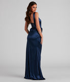 You'll be the best dressed in the Lo Formal One-Shoulder Satin Corset Dress as your summer formal dress with unique details from Windsor.
