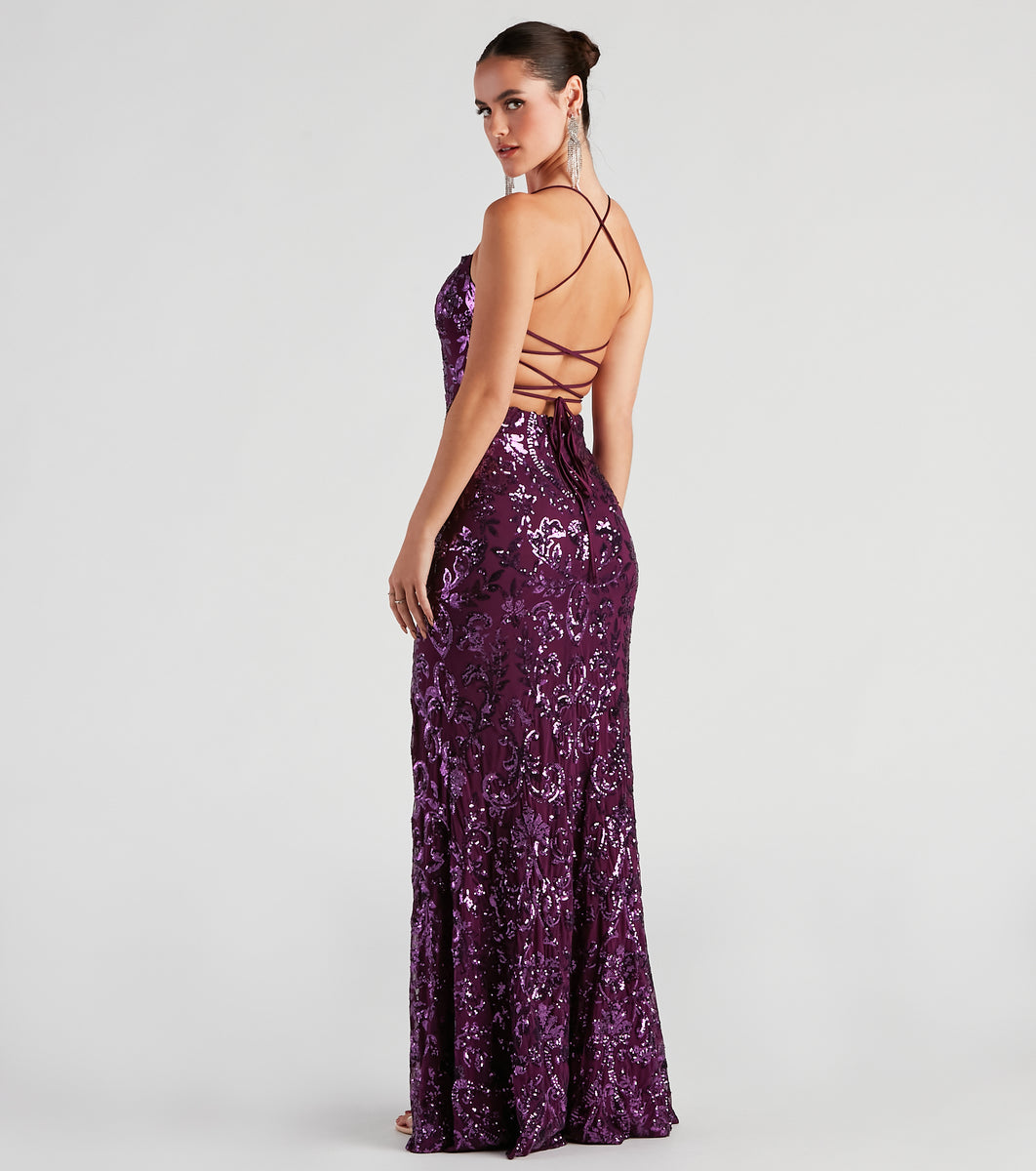 Lana Sequin Mesh Formal Dress & Windsor