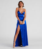 Carmen High-Slit Satin Formal Dress provides a stylish summer wedding guest dress, the perfect dress for graduation, or a cocktail party look in the latest trends for 2024!