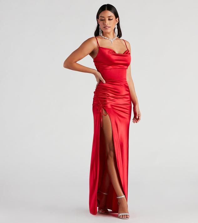 red dress with beads Gorgeous Red Long Evening Dress With Split Long Beads Prom Evening Dre   misshow.com
