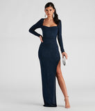 Kelly Formal Glitter Cowl Neck Dress creates the perfect summer wedding guest dress or cocktail party dresss with stylish details in the latest trends for 2023!
