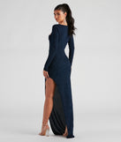 Kelly Formal Glitter Cowl Neck Dress creates the perfect summer wedding guest dress or cocktail party dresss with stylish details in the latest trends for 2023!