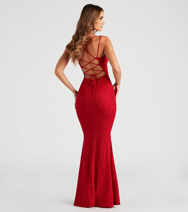 Rachel Formal Glitter Lace-Up Dress is the perfect prom dress pick with on-trend details to make the 2024 dance your most memorable event yet!