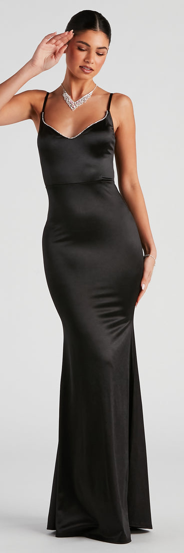 Elizabeth Formal Satin Mermaid Dress creates the perfect summer wedding guest dress or cocktail party dresss with stylish details in the latest trends for 2023!