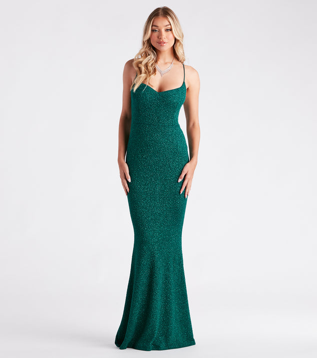 Ainsley Glittering Evening Gown provides a stylish spring wedding guest dress, the perfect dress for graduation, or a cocktail party look in the latest trends for 2024!