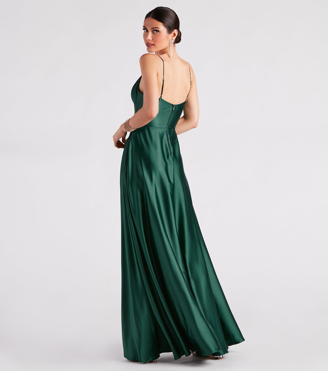 Anya Satin Sleeveless A-line Formal Dress & Windsor