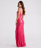 The Renee Formal Sequin Long Slit Dress as your wedding guest dress with a stylish neckline and/or sleeves and elevated details on the back and front will make you the best dressed at any event!