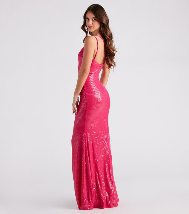 Renee Formal Sequin Long Slit Dress & Windsor