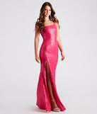 Renee Formal Sequin Long Slit Dress is a stunning choice for a bridesmaid dress or maid of honor dress, and to feel beautiful at Homecoming 2024, summer weddings, formals, & military balls!