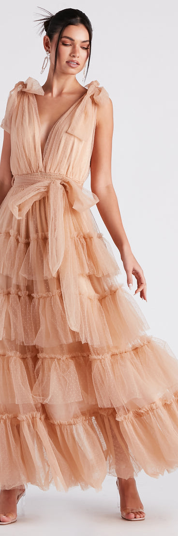tulle wedding guest dress Mabelle Formal Tulle A-Line Dress