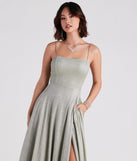 Daria Lace Back A-Line  Green Prom Gown is a gorgeous pick as your 2023 prom dress or formal gown for wedding guest, spring bridesmaid, or army ball attire!