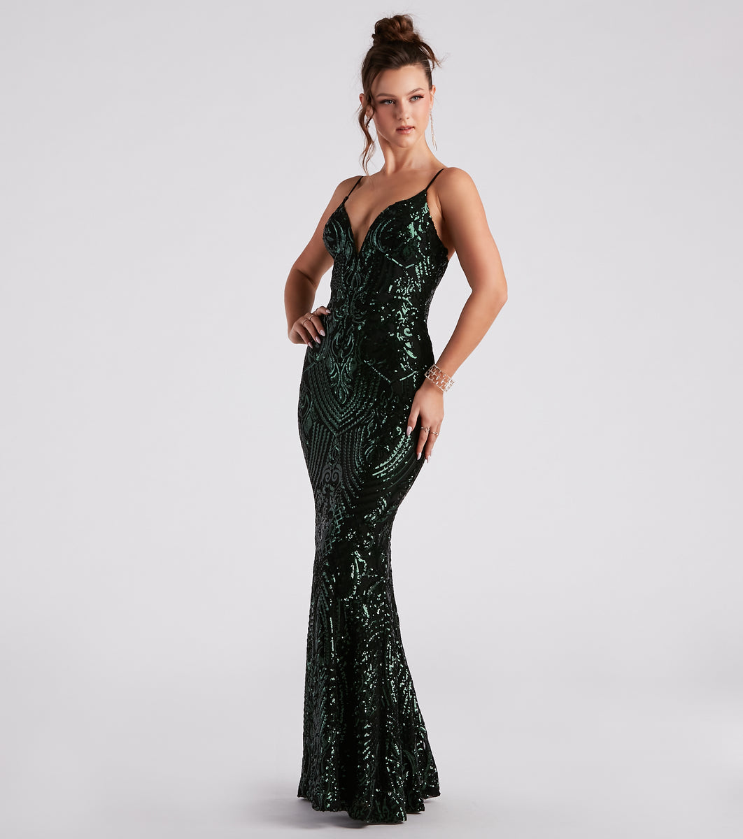 Viviana Formal Sequin Mermaid Dress & Windsor