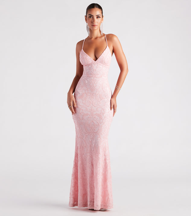 Bethanie Formal Sequin V-Neck Mermaid Dress provides a stylish spring wedding guest dress, the perfect dress for graduation, or a cocktail party look in the latest trends for 2024!