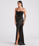 Janie Formal Satin Lace Long Dress creates the perfect summer wedding guest dress or cocktail party dresss with stylish details in the latest trends for 2023!