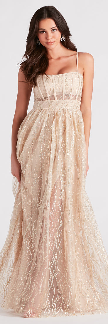 Amanda Glitter Corset Ball Gown