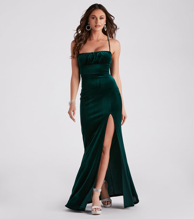 Carla Formal Velvet Mermaid Dress creates the perfect summer wedding guest dress or cocktail party dresss with stylish details in the latest trends for 2023!