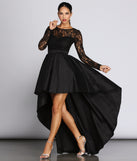 Tamia Lace Drama Dress is a stunning choice for a bridesmaid dress or maid of honor dress, and to feel beautiful at Prom 2023, spring weddings, formals, & military balls!