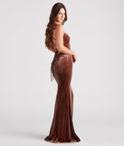 Donna Formal Velvet Long Mermaid Dress is a gorgeous pick as your 2024 prom dress or formal gown for wedding guests, spring bridesmaids, or army ball attire!