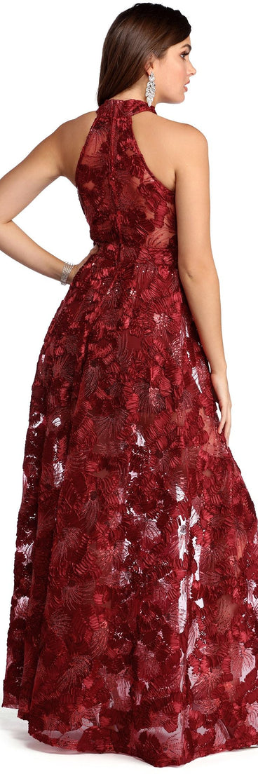 The Kalea Fiery Sunset Dress is a gorgeous pick as your 2023 prom dress or formal gown for wedding guest, spring bridesmaid, or army ball attire!