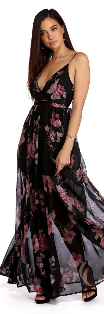 Valentina Chiffon Floral Dress is a stunning choice for a bridesmaid dress or maid of honor dress, and to feel beautiful at Prom 2023, spring weddings, formals, & military balls!