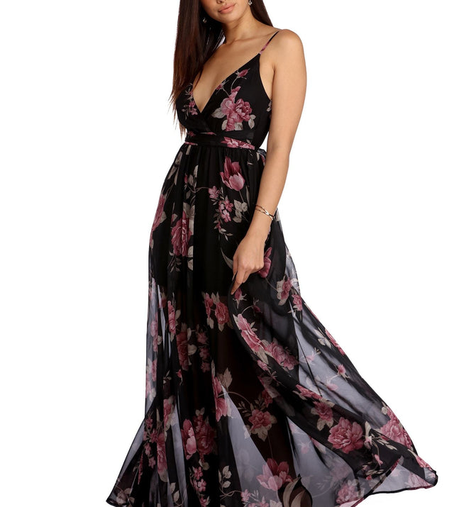 Valentina Chiffon Floral Dress is a stunning choice for a bridesmaid dress or maid of honor dress, and to feel beautiful at Prom 2023, spring weddings, formals, & military balls!