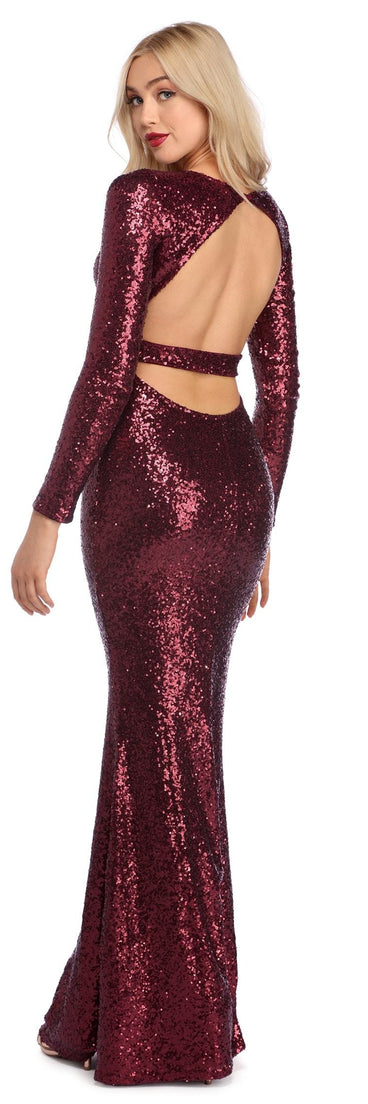 Phoenix Open Back Sequin Dress is a stunning choice for a bridesmaid dress or maid of honor dress, and to feel beautiful at Prom 2023, spring weddings, formals, & military balls!