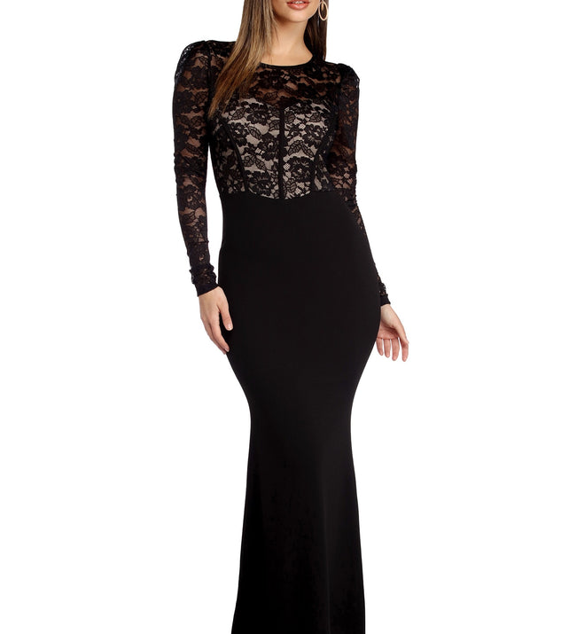 The Kennedi Lace Illusion Dress is a gorgeous pick as your 2023 prom dress or formal gown for wedding guest, spring bridesmaid, or army ball attire!