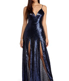 The Haven Double Slit Sequin Dress is a gorgeous pick as your 2023 prom dress or formal gown for wedding guest, spring bridesmaid, or army ball attire!