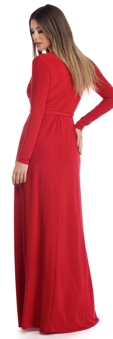 Yasmin Long Sleeve Wrap Dress is a stunning choice for a bridesmaid dress or maid of honor dress, and to feel beautiful at Prom 2023, spring weddings, formals, & military balls!
