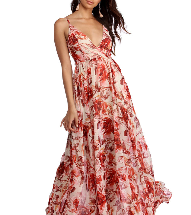 The Christina Floral Chiffon Dress is a gorgeous pick as your 2023 prom dress or formal gown for wedding guest, spring bridesmaid, or army ball attire!