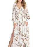 Makayla Floral Chiffon Wrap Dress is a stunning choice for a bridesmaid dress or maid of honor dress, and to feel beautiful at Prom 2023, spring weddings, formals, & military balls!