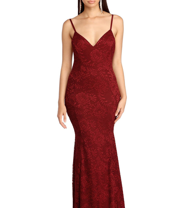 Rena Lace Evening Dress is a stunning choice for a bridesmaid dress or maid of honor dress, and to feel beautiful at Prom 2023, spring weddings, formals, & military balls!