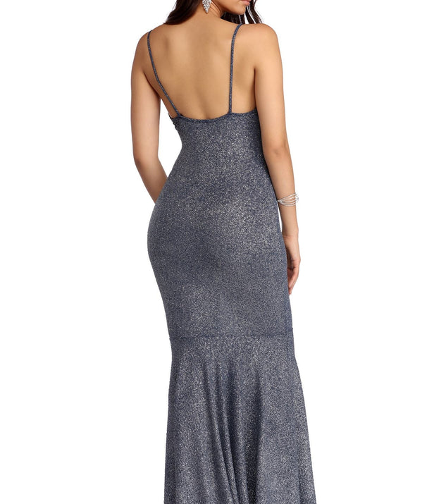 Sara Sleeveless Glitter Mermaid Dress is a stunning choice for a bridesmaid dress or maid of honor dress, and to feel beautiful at Prom 2023, spring weddings, formals, & military balls!