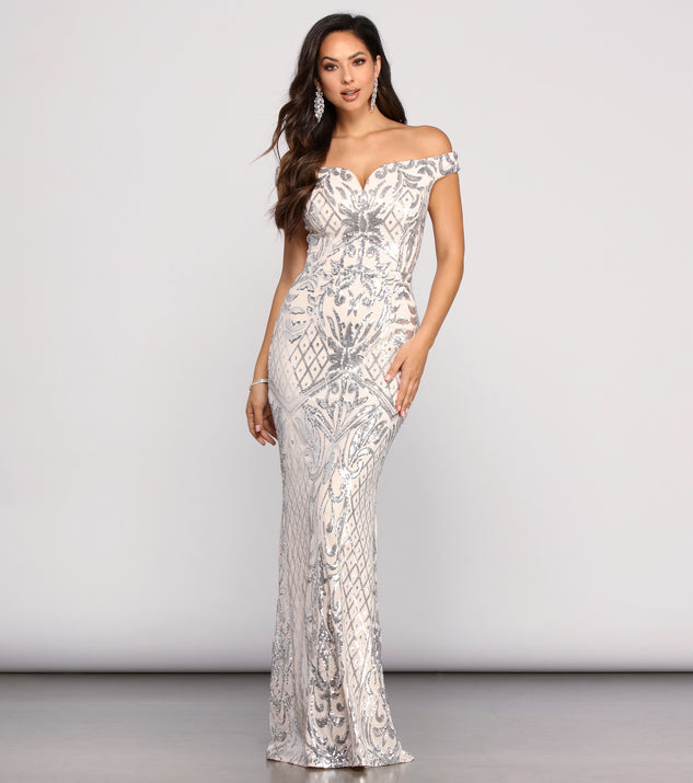 The Janessa Formal Off The Shoulder Dress is a gorgeous pick as your 2023 prom dress or formal gown for wedding guest, spring bridesmaid, or army ball attire!