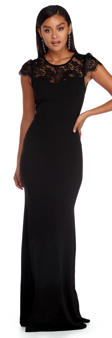 Stephanie Open Back Lace Dress is a stunning choice for a bridesmaid dress or maid of honor dress, and to feel beautiful at Prom 2023, spring weddings, formals, & military balls!