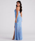 Aubrielle High Slit Velvet Sequin Formal Dress creates the perfect summer wedding guest dress or cocktail party dresss with stylish details in the latest trends for 2023!